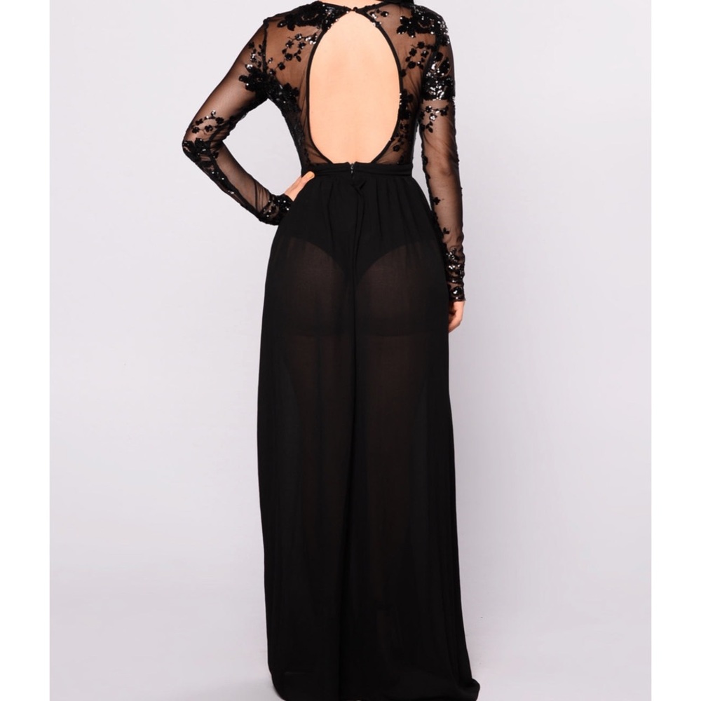 Fashion Nova NWT venue sequin black maxi dress